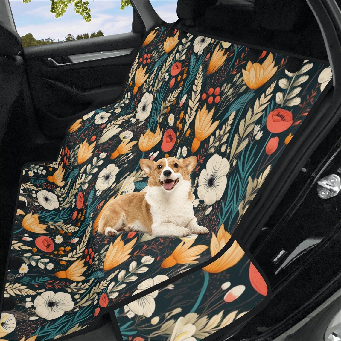 Boho Wild Flower Cottagecore Car Pet Seat Covers Car Seat image 1
