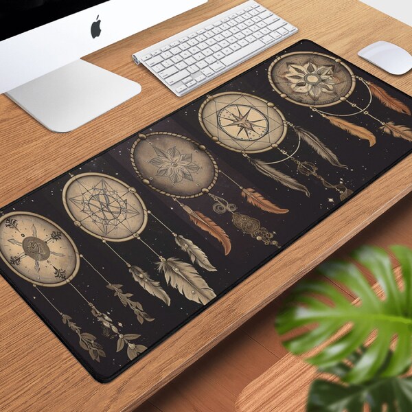 thumbnail image 2 of Native Dream Catcher Wolf Northern Lights Mousepad - Non-Slip Rubber Gaming Mousepad 2 of 10