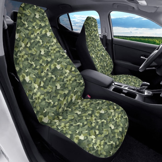 Grüne Camouflage Sitzbezüge für Auto Full Set, Auto Sitzbezug für Fahrzeug,  Vorderseite Rückseite Autoschutz Sitzbezüge, Innen Autozubehör -   Österreich