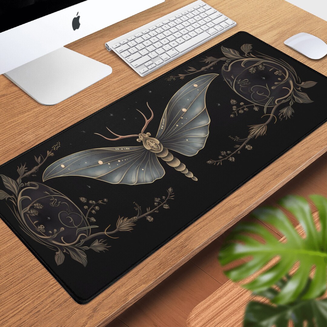 Cottage Core Computer Mouse Cottagecore Luna Moth XL Mouse Pad, Rustic Vintage Aesthetic Gaming ...
