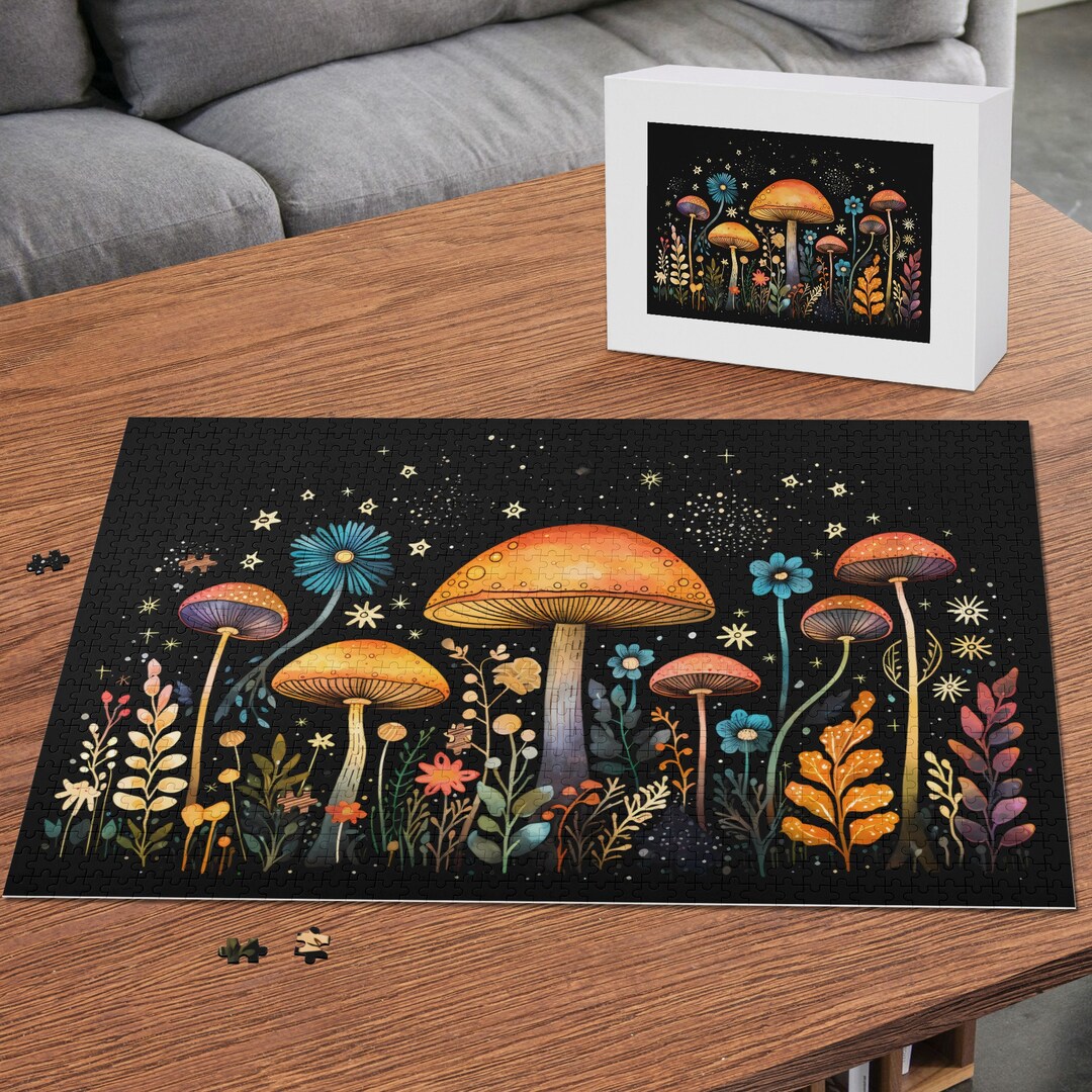 Mushroom Wooden Picture Jigsaw Puzzle, Fantasy Art Jigsaw Puzzle, 500 ...