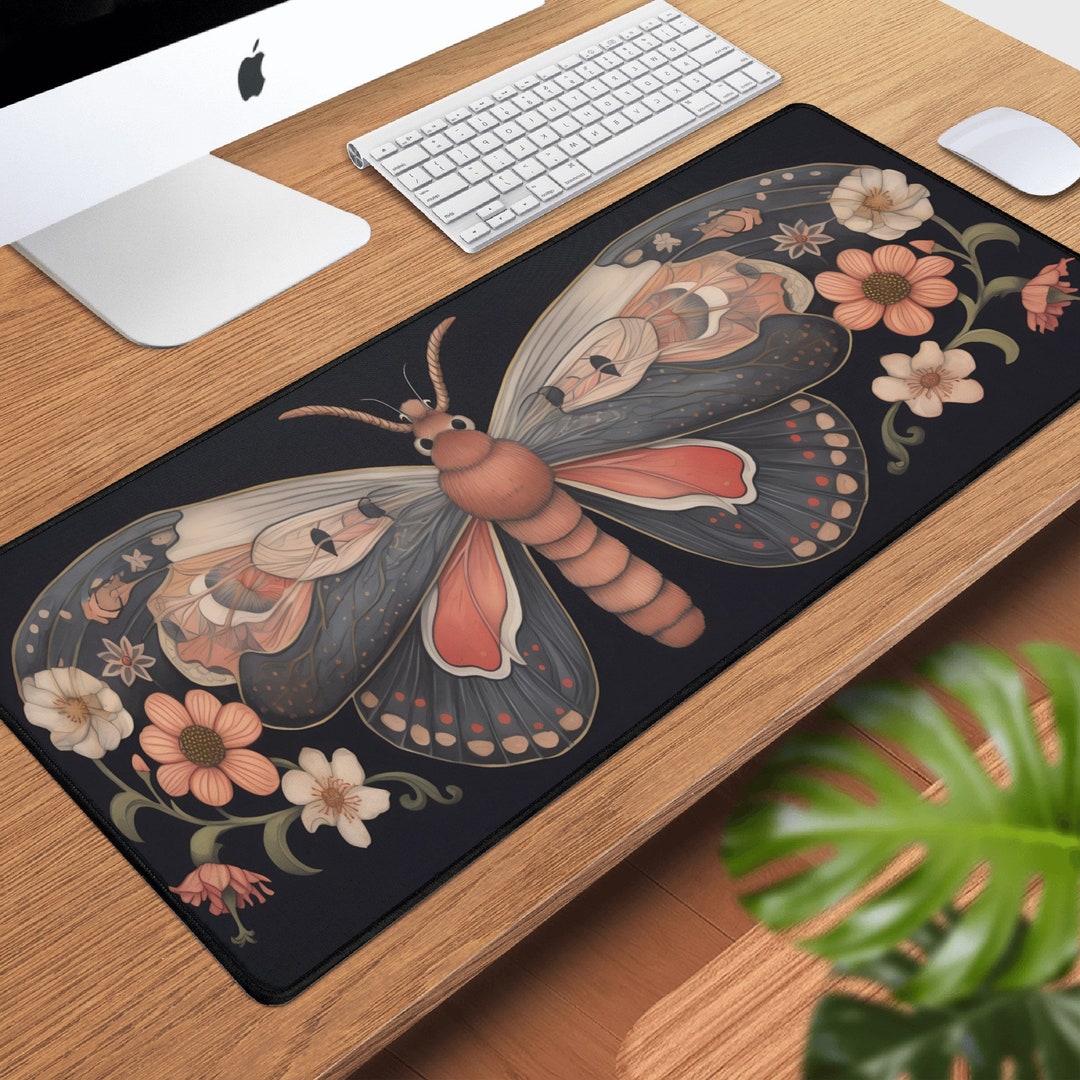 Cottagecore Luna Moth XL Mouse Pad, Rustic Vintage Aesthetic Gaming ...