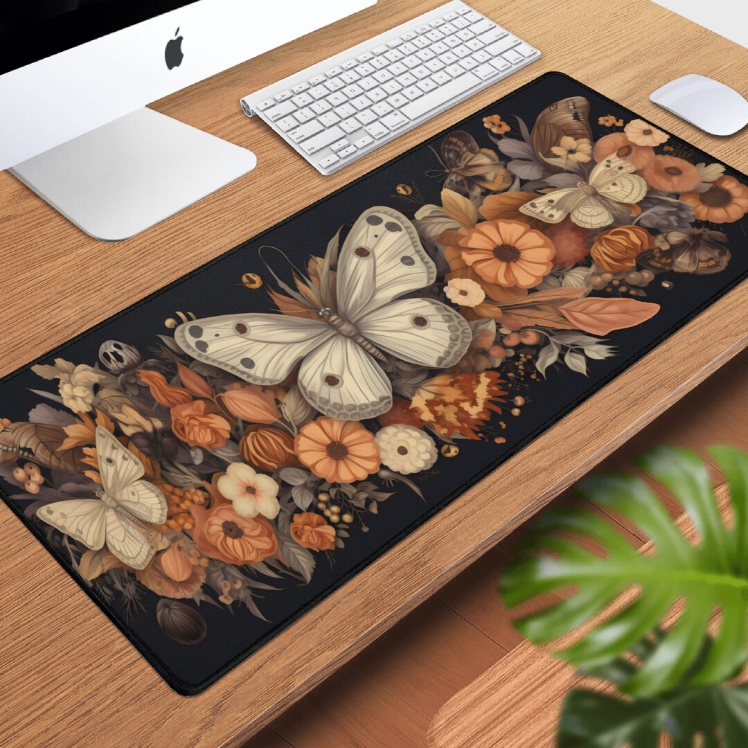 Cottagecore Luna Moth XL Mouse Pad, Rustic Vintage Aesthetic Gaming ...