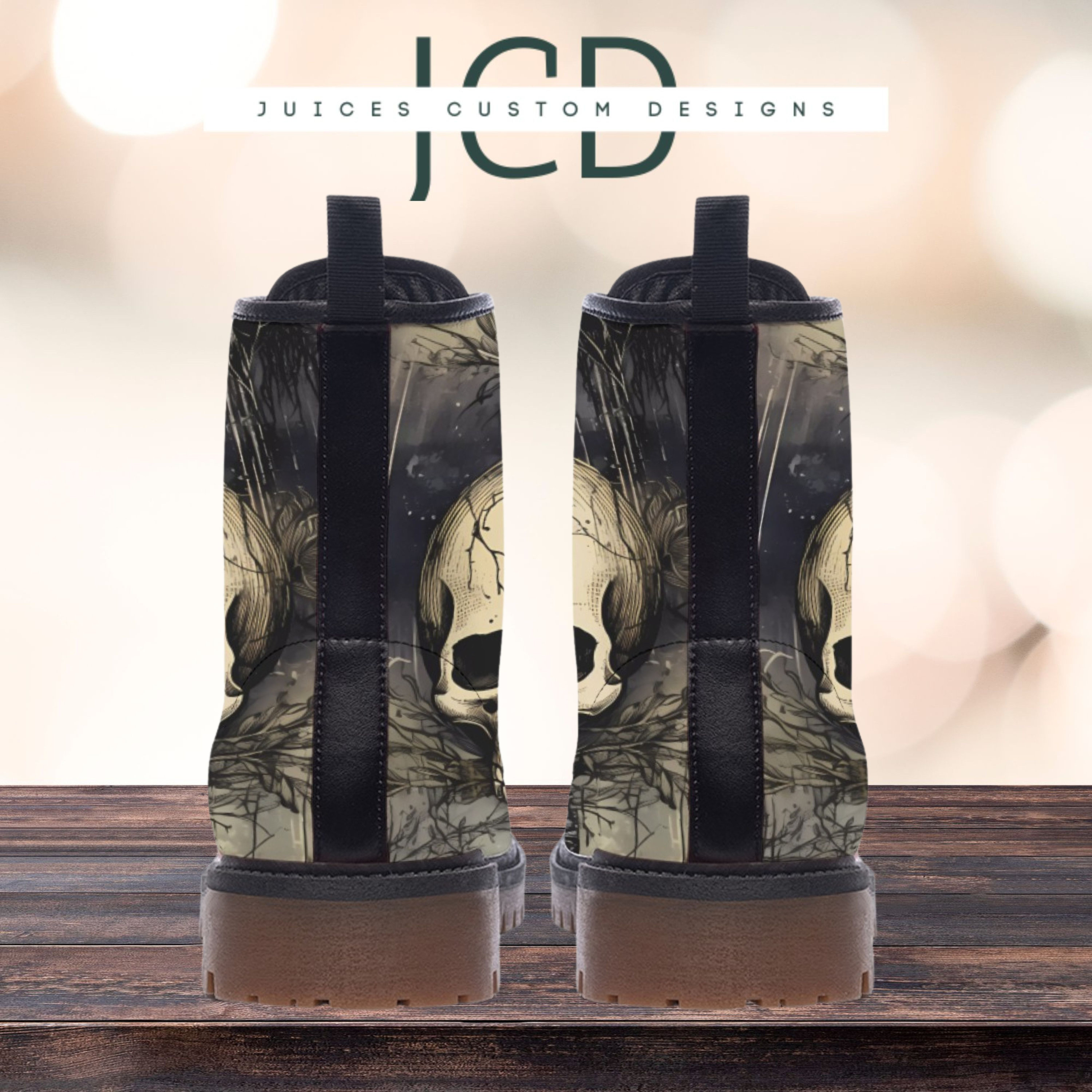 Bottes de combat pour femmes tête de mort gothique, cadeau de bottes d