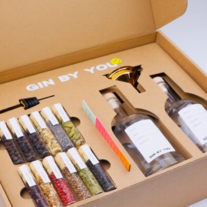 L&G ® - Kit préparation et dégustation gin arrangé - Coffret cadeau alcool  arrangé - cadeau original - noël, anniversaire - fabriqué en France 