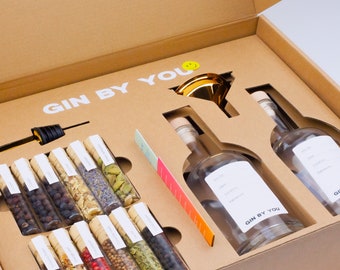 DIY Gin Maakset - Eigene Gin Creëren mit Exclusieve Kruiden & Recycleten - Perfect Cadeau voor Partner, Man, Vrouw, Collega, Jubileum