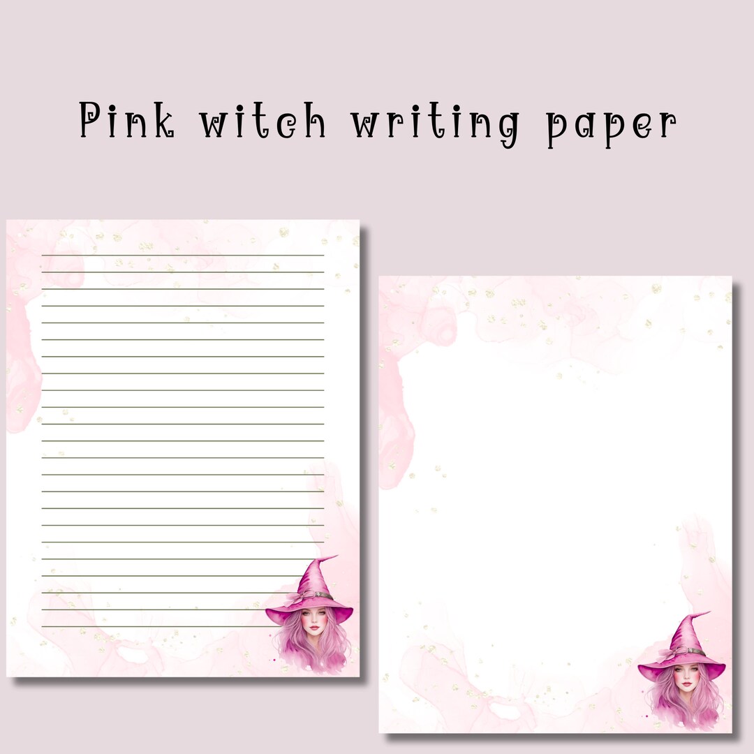 Pink Witch Printable Stationary Printable Writing Paper - Etsy