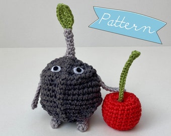 Rock Stone Grey Pikmin with Cherry Crochet Pattern Amigurumi PDF