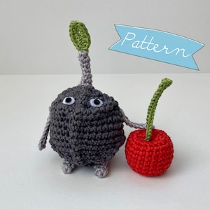 Rock Stone Grey Pikmin with Cherry Crochet Pattern Amigurumi PDF