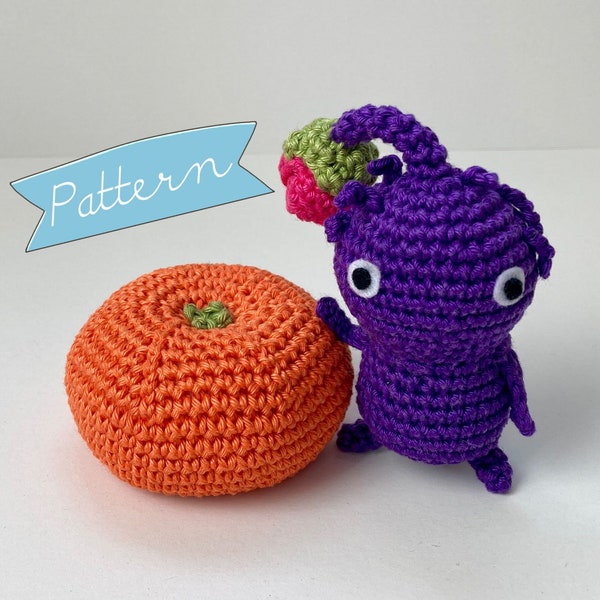 Purple Pikmin with Tangerine Crochet Pattern Amigurumi PDF