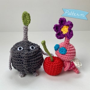 Winged and Rock Pikmin with Cherry Bundle Crochet Pattern Amigurumi PDF