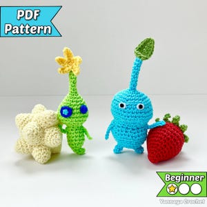 光と氷のピクミンのかぎ針編みパターンPDFバンドル - ビデオゲームにインスパイアされたあみぐるみ（初心者向け）