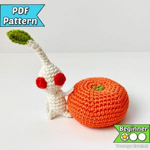 White Pikmin Crochet Pattern PDF - Video Game Inspired Amigurumi (Beginner)