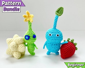 Glow & Ice Pikmin Crochet Pattern PDF Bundle - Video Game Inspired Amigurumi (Beginner)