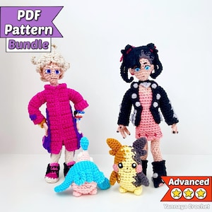 Paquete de patrones de crochet en PDF de Bede, Marnie, Hatenna y Morpeko, entrenadores Pokémon - Amigurumi inspirado en videojuegos (Avanzado)