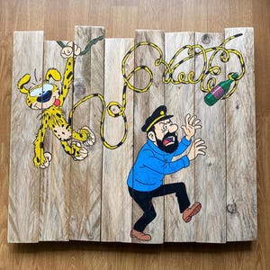 Street art painting on wood