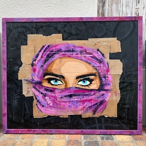 peinture street art sur carton