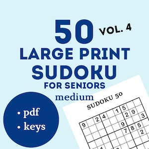 9x9 Medium Sudoku Challenge PDF, 50 Logikrätsel in Großdruck für Senioren, Gehirntrainingsbuch