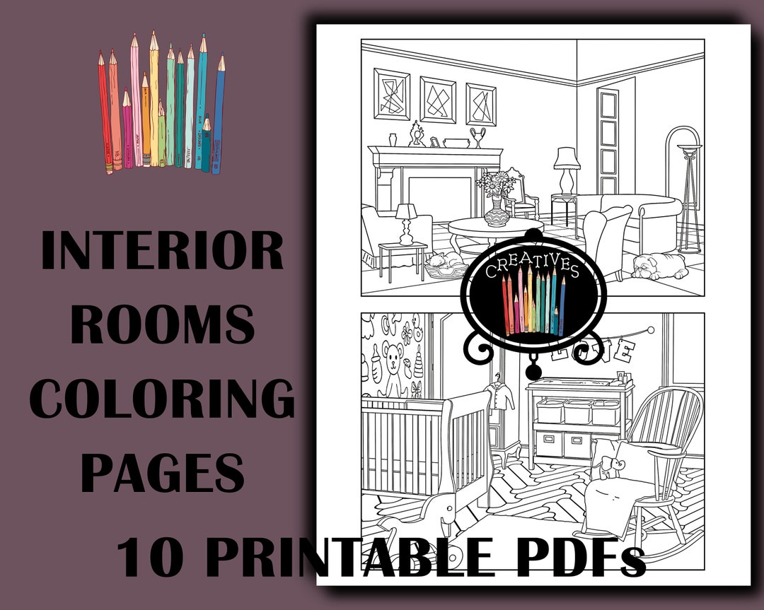 10 Printable House Interior Coloring Pages for Adults: Unwind and Decorate Your Dream Home