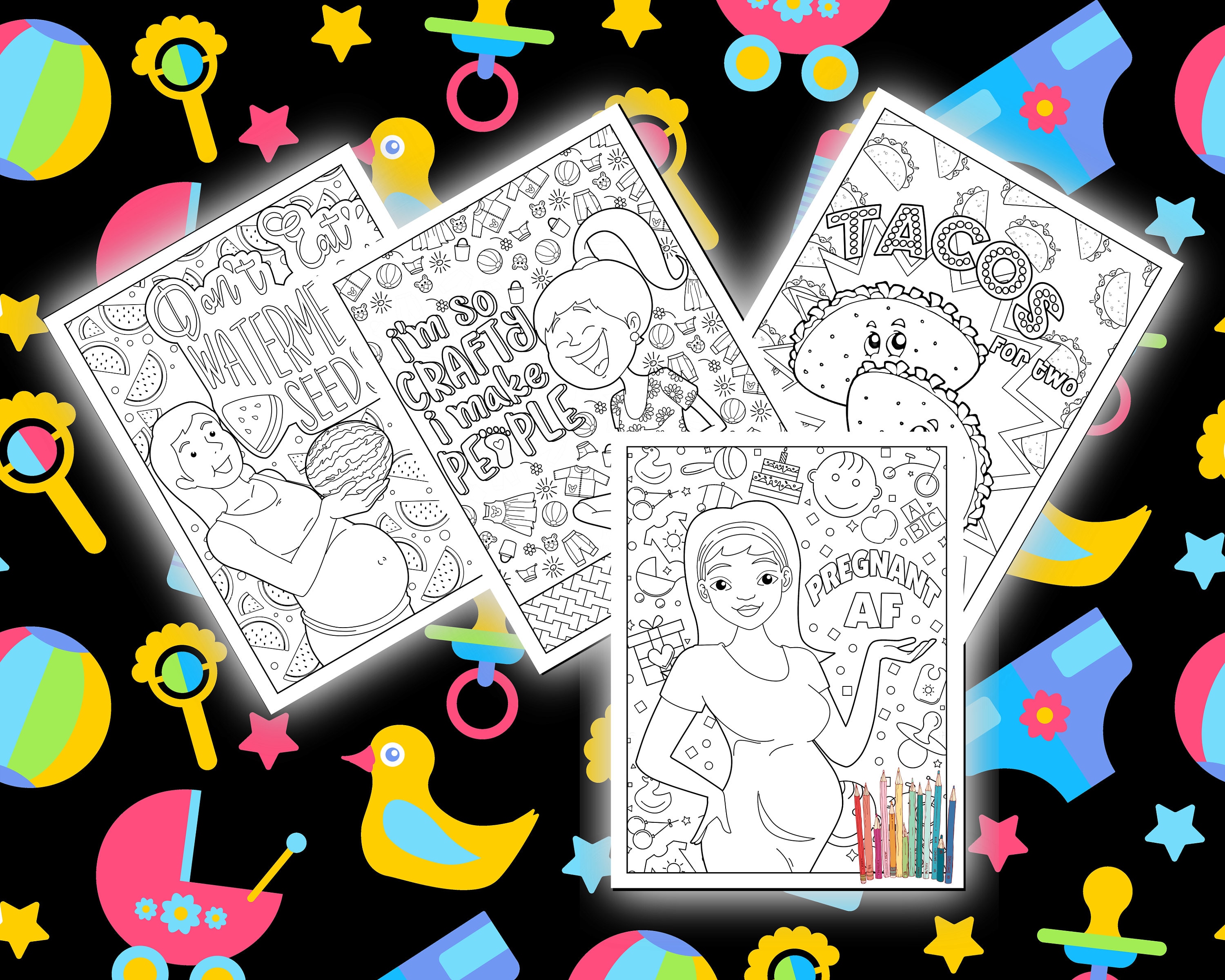 20 Pregnancy Coloring Pages, Baby Shower Coloring , Funny Baby Coloring ...