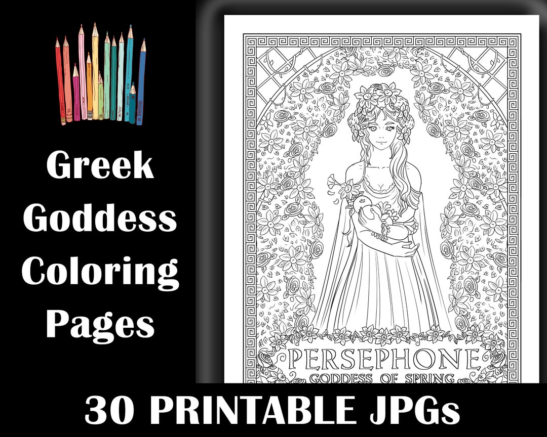30 Greek Goddess Coloring Pages Printable Greek Coloring - Etsy