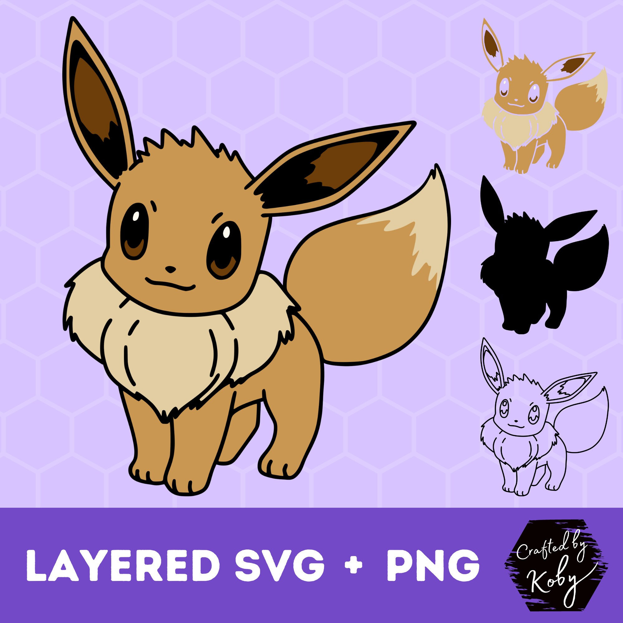 Eevee SVG Layer Pokemon Smash Brother Eevee Pikachu Ashecatch Them