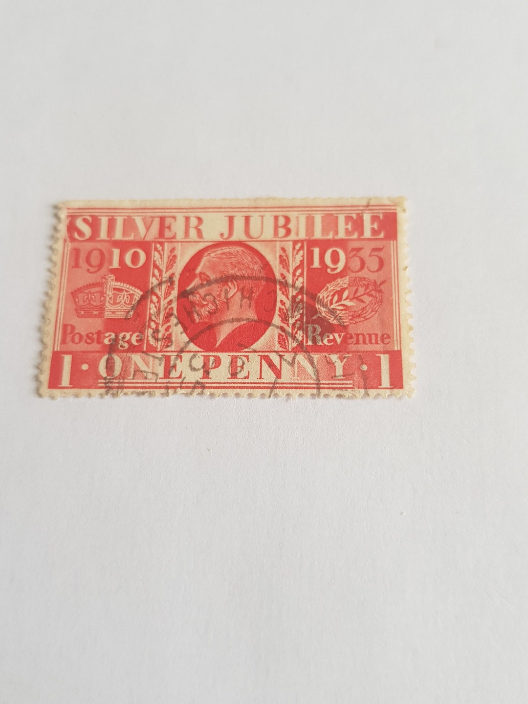 Silver Jubilee King V One Penny Stamp Etsy