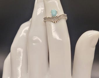 Western Boho, Silver Tortoise Ring Size 6