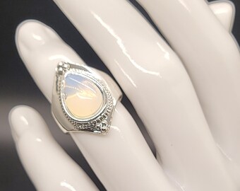Western Rodeo Moonstone Ring Sz 6