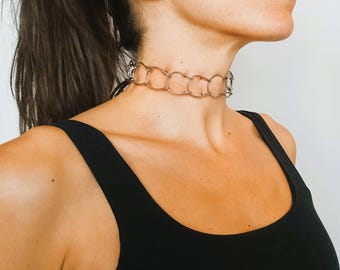Neck cilice, choker and penitential collar made of steel and leather - nickel-free - Size 1