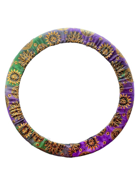 Discover Purple Celestial Sun Steering Wheel Cover with Grip