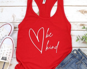 Be Kind Racerback Tank – Women's Inspirational Tank Top – Christian Workout Shirt – Gift for Mom, Sister, Friend – Motivational Tank