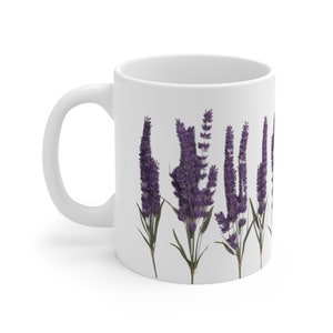 Pressed Lavender Mug, Boho flowers, Cottagecore Botanical, Flower Lover, Gift For Her, Coffee Cup, Tea Cup, Nature floral afbeelding 4