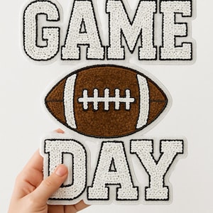 Game Day Sequin Chenille Patch: Football Appliqué - 11 inch