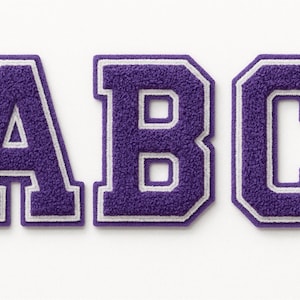 Purple Chenille Varsity Letter Patch - 3 Inch Iron-On Alphabet