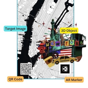 Carte murale de la ville de New York - Réalité augmentée