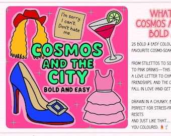 Cosmos and the City Bold and Easy Colouring Pages | Sex and the City Inspired Digital Download