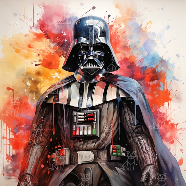 Star Wars Watercolor, darth vader watercolor png,  darth vader png, darth vader tumbler design, darth vader digital, star wars png.