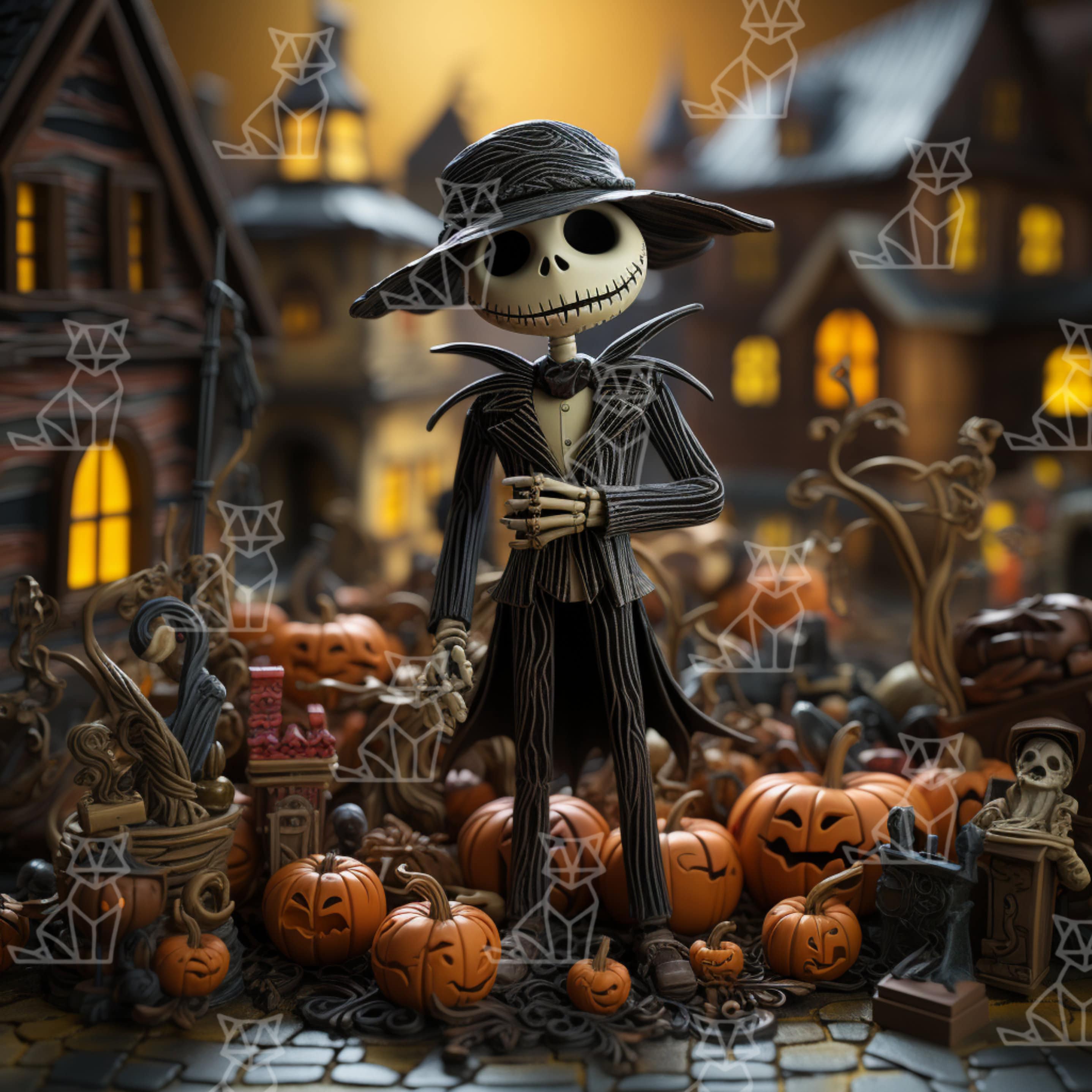 3D Jack Skellington png, 3D Jack png, 3D The Nightmare Before Christmas PNG 3D Jack Tumbler Design.
