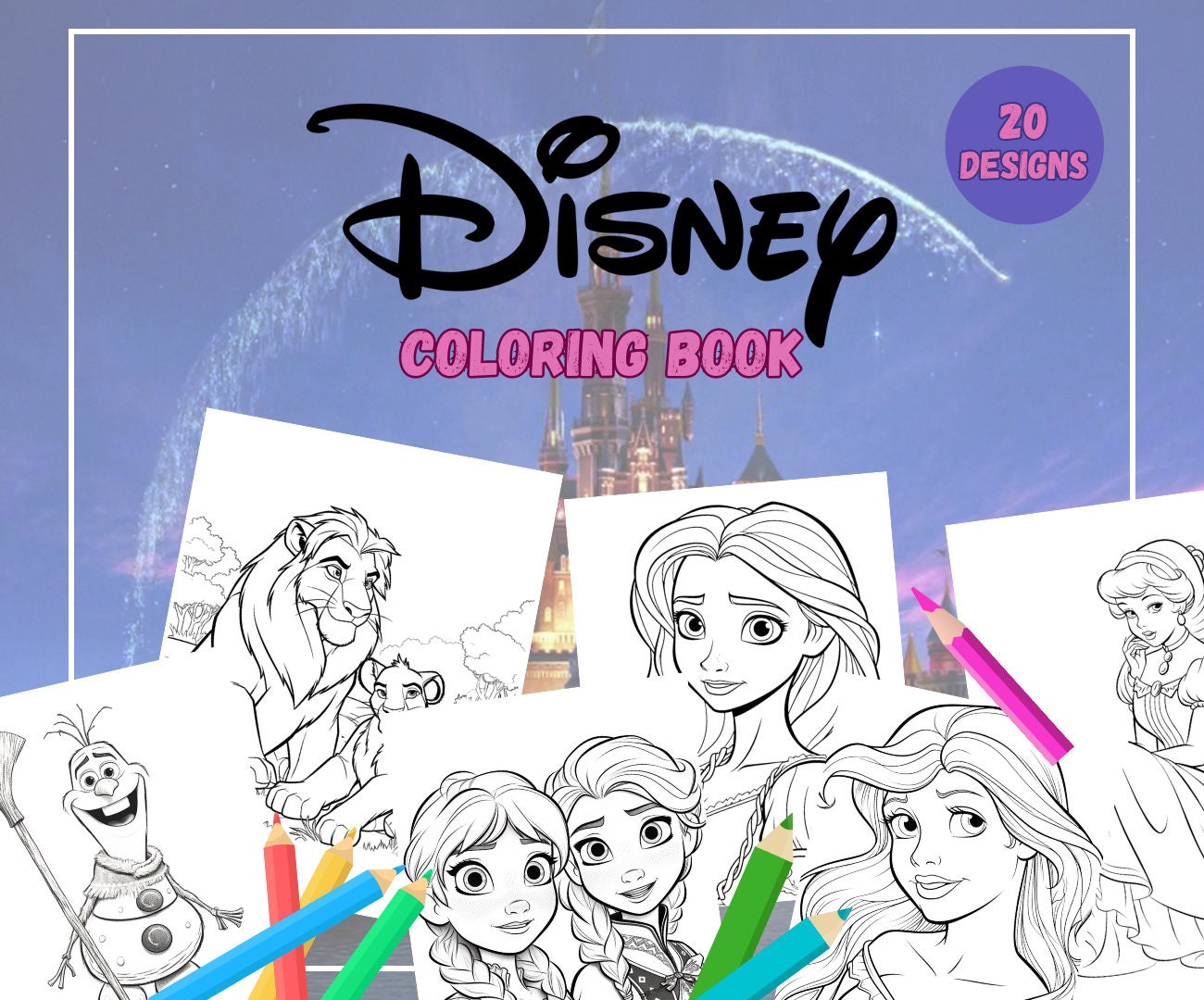 Fairytale Princess Coloring Book for Kids & Adults 