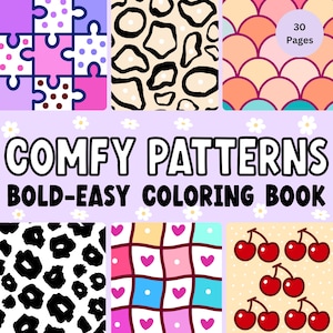 Comfy Patterns Coloring Book: Bold & Easy Designs (Digital Download)