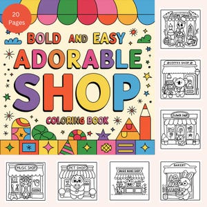 Cozy Bold And Easy Coloring Book, Cute And Easy Coloring Book, Bold Kawaii Coloring Pages, Cozy Printable, Little Corner Coloring Book.