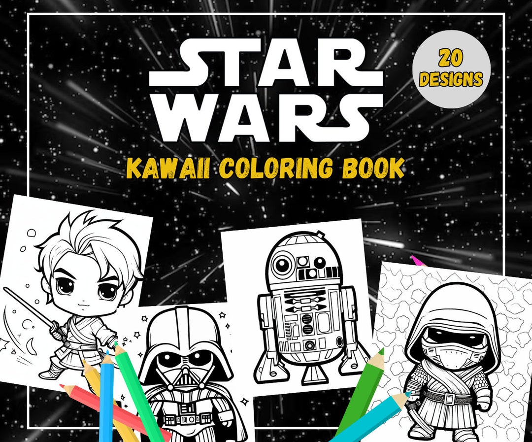 20 Star Wars Kawaii Coloring Book for Kids Printable Coloring Pages ...