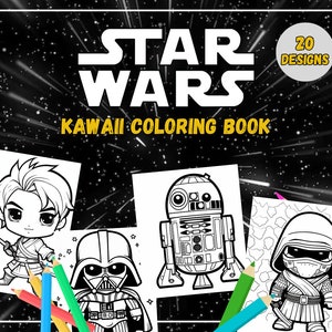 20 Star Wars Kawaii Coloring Book for Kids Printable Coloring Pages, Star Wars Coloring Book ...