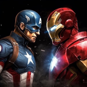 Iron Man & Captain America PNG: Tumbler Design (Digital Download)