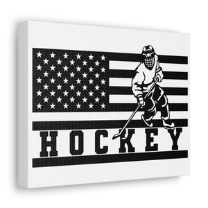 American Flag Hockey Canvas Gallery Wraps