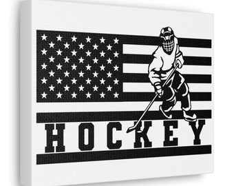 Amerikanische Flagge Hockey Canvas Gallery Wraps