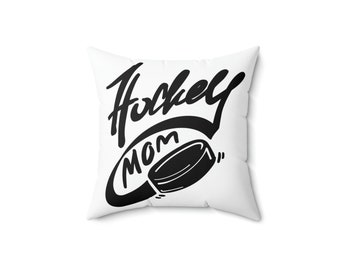 Hockey mom Spun Polyester Square Pillow