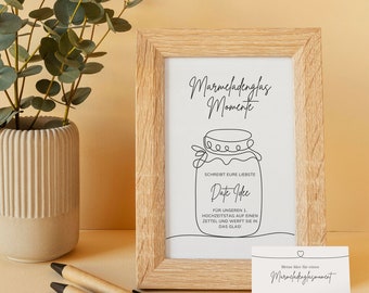 Jam jar moments stand | Stand date ideas German | Instant download | Wedding gift | Wedding game