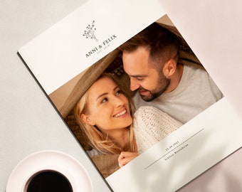 Hochzeitszeitung Elegant Vorlage Template Canva Elegante Hochzeitszeitung selbst gestalten Hochzeitszeitung deutsch